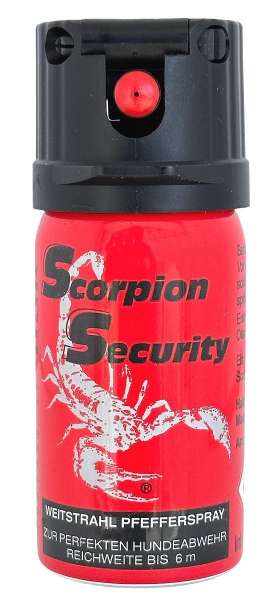 40 ml Pfefferspray Scorpion Security "Stream" Weitstrahl (rot) Reichweite ca. 6 m