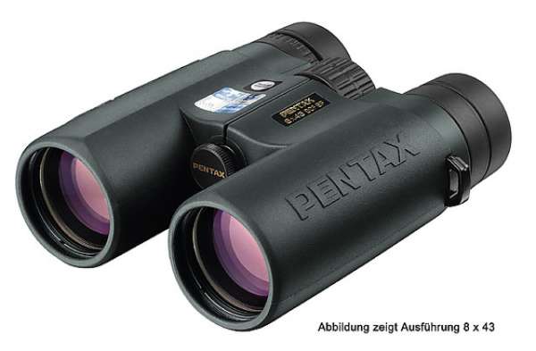 Pentax-Fernglas DCF SP 8x32, Regenschutzdeckel, Nylon-Tragegurt,