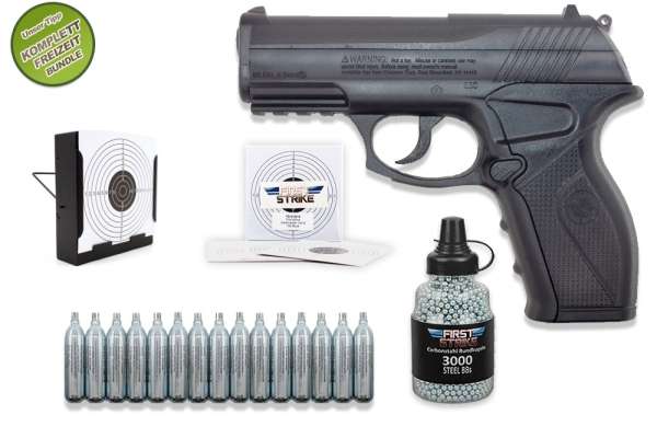 Co² Pistole Komplettset: Crosman Modell C11, Kugelfangkasten & Zubehör