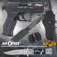 Everydaycarry: Walther P99 Schreckschuss Pistole 9 mm P.A.K. + Holster + Magazin + Mini Springmesser Everydaycarry: Walther P99 Schreckschuss Pistole 9 mm P.A.K. + Holster + Magazin + Mini Springmesser