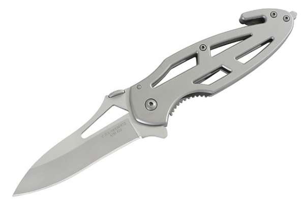 Herbertz Rettungsmesser, AISI 420, Edelstahl-Griff, Clip