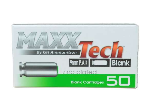 MAXXTech Platzpatronen 9mm P.A.K.verzinkt