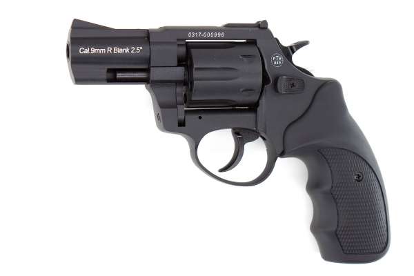 Schreckschuss Set: Zoraki Revolver R1 2,5 Zoll Schwarz brüniert + 50 Platz- / + 10 Pfefferpatron