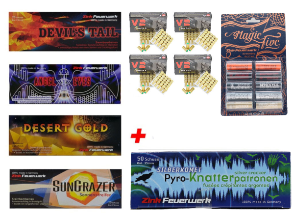 Pyroset Sternbombetten-MEGA-Knatter 150 Teile plus 200 Schuss