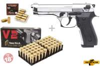 Schreckschuss Set: Ekol Magnum Chrom + 50 Platz- / + 10 Pfefferpatronen 9mm Schreckschuss Set: Ekol Magnum Chrom + 50 Platz- / + 10 Pfefferpatronen 9mm
