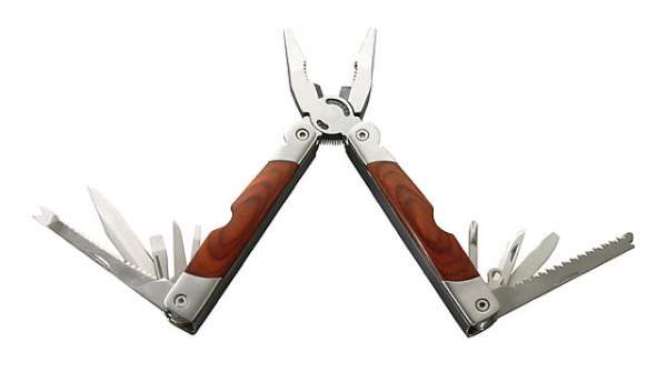 Herbertz Multitool, Pakkaholz-Schalen, Nylonetui