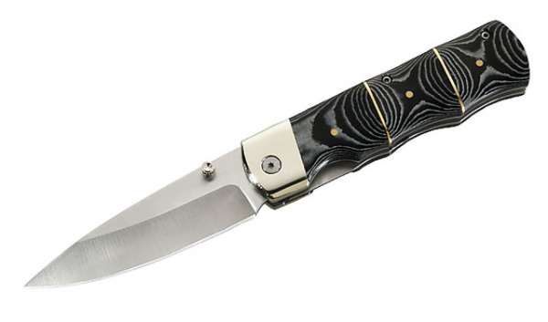 Herbertz Einhandmesser, Stahl 440 C, Micarta-Schalen, Neusilberb