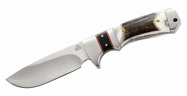 Puma TEC Gürtelmesser, AISI 420, Hirschhorn, Lederscheide