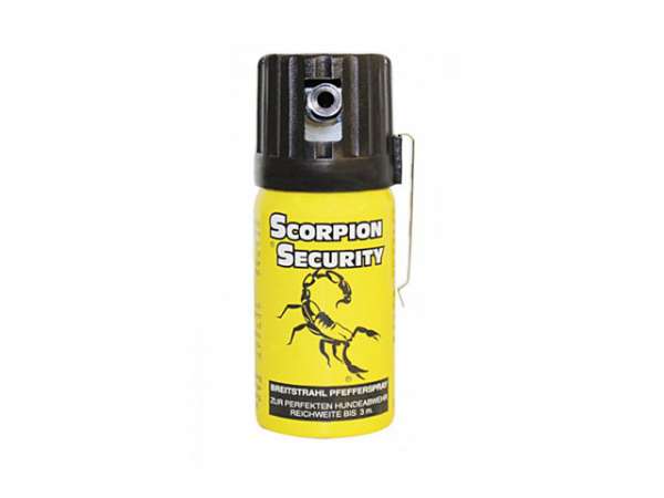 40 ml Pfefferspray Scorpion Security "Cone" Breitstrahl (gelb) Reichweite ca. 3 m