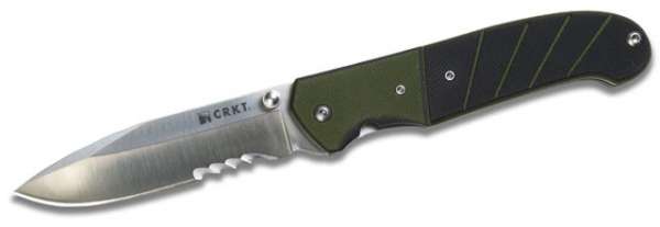 CRKT Ignitor Polished Blade, Green/Black handle, W