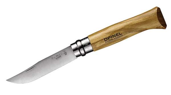 Opinel-Messer, Größe 8, rostfrei, Olivenholz