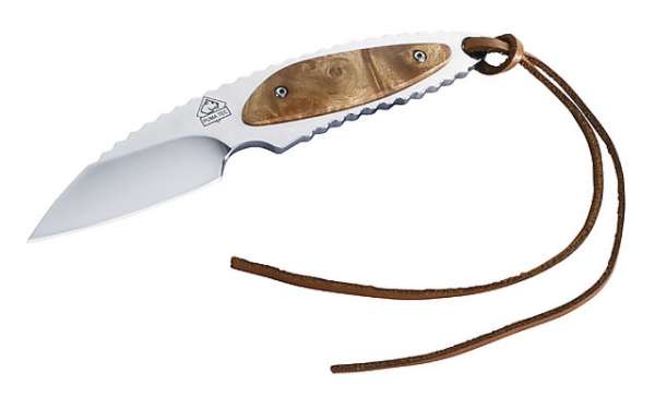 Puma TEC Gürtelmesser, Stahl 420, Wurzelholz, Lederscheide
