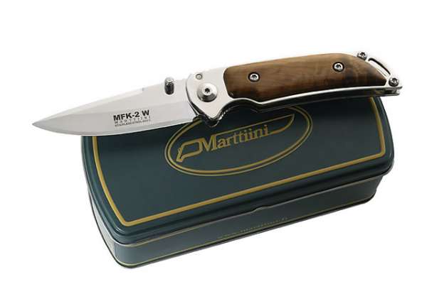 Marttiini Einhandmesser MFK-2W, Stahl 420, Birkenholz, Metallbox
