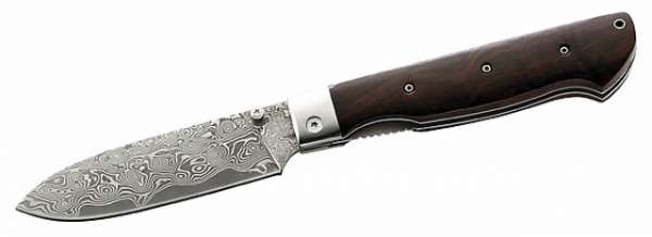 Herbertz Damast-Einhandmesser, 49 Lagen, Rosewood, Holzbox