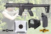 Komplettset: Luftdruckgewehr Sig Sauer MPX 4,5mm + Magazin + Red Dot + Zielkasten Trichter Komplettset: Luftdruckgewehr Sig Sauer MPX 4,5mm + Magazin + Red Dot + Zielkasten Trichter