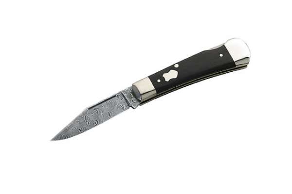 Hartkopf-Taschenmesser, Damaszener-Klinge, Ebenholz-Schalen, Neu