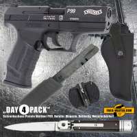 Everydaycarry: Walther P99 Schreckschuss Pistole 9 mm P.A.K. + Holster + Magazin + Springmesser Everydaycarry: Walther P99 Schreckschuss Pistole 9 mm P.A.K. + Holster + Magazin + Springmesser
