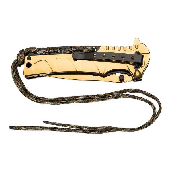 Einhandmesser mit goldfarbener Beschichtung