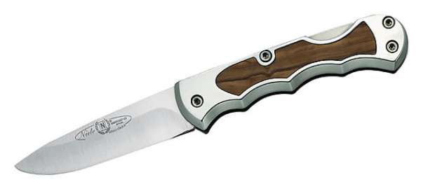 Nieto Taschenmesser, rostfrei, Aluminium-Heft, Olivenholz-Einlag