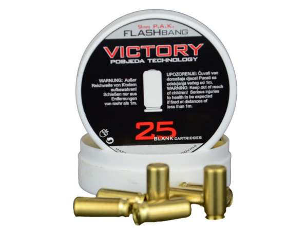 Victory Flashbang Platzpatronen 9 mm P.A.K. Effektmunition, 25 Stk.