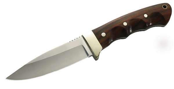 Herbertz Gürtelmesser, AISI 420, Cocobolo-Holz, Neusilberbacken,