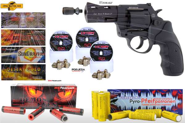 Schreckschuss Silvester Set XXL Zoraki R2 2 Zoll Revolver inkl. 150 Stk. Effekt + 150 Stk. 9 mm R.K.