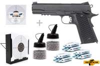 Co² Pistole Komplettset: Swiss Arms 1911 BB TRS Vollmetall KWC, Kugelfangkasten & Zubehör Co² Pistole Komplettset: Swiss Arms 1911 BB TRS Vollmetall KWC, Kugelfangkasten & Zubehör