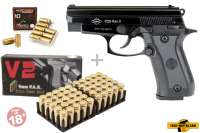 Schreckschuss Set: Ekol P29 REV. II Schwarz/ brüniert + 50 Platz- / + 10 Pfefferpatronen 9mm Schreckschuss Set: Ekol P29 REV. II Schwarz/ brüniert + 50 Platz- / + 10 Pfefferpatronen 9mm
