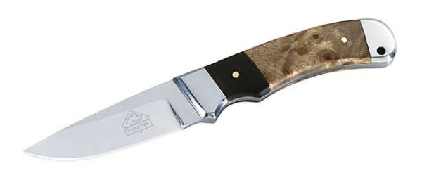 Puma TEC Gürtelmesser, Stahl 420, Wurzelholz, Pakkaholz, Ledersc