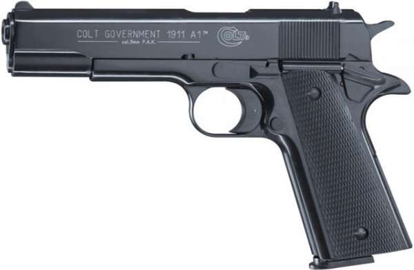 Colt Government 1911 A1, Schreckschusspistole / Gaspistole, 9 mm P.A.K., schwarz / brüniert