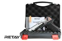 Vorschau: RETAY Big Fifty Schreckschuss Pistole 9 mm P.A.K Vollmetallausführung Chrome-Finish Vorschau: RETAY Big Fifty Schreckschuss Pistole 9 mm P.A.K Vollmetallausführung Chrome-Finish