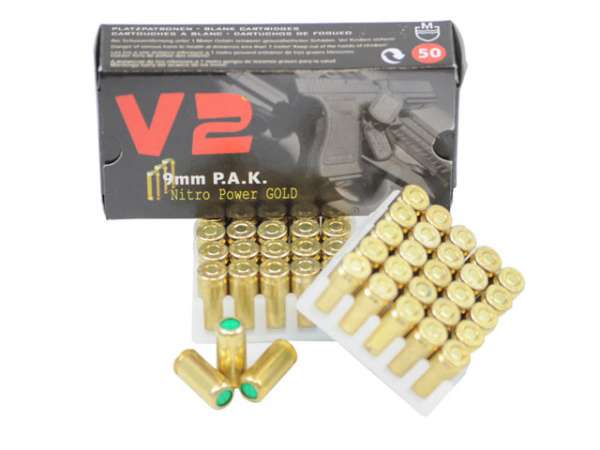 Platzpatronen 9mm P.A.K. V2 Nitro Power Gold