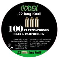 Platzpatronen Codex Kaliber .22 lang Knall, 100 Stk. Platzpatronen Codex Kaliber .22 lang Knall, 100 Stk.