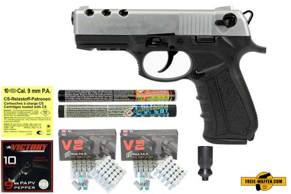 ZORAKI 4918 - Komplett Set -Schreckschusspistole 9 mm P.A.K. matt chrom