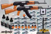 Komplettset: 2x Kalashnikov AK-47 + 500 Borner Co² Kapseln + 3x 3000 Stahlrundkugeln + Ziele Komplettset: 2x Kalashnikov AK-47 + 500 Borner Co² Kapseln + 3x 3000 Stahlrundkugeln + Ziele