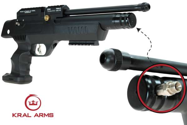 Kral Arms Puncher NP-01 PCP Pressluftpistole Kal. 4,5mm Diabolo mit 14-Schuss Magazin schwarz