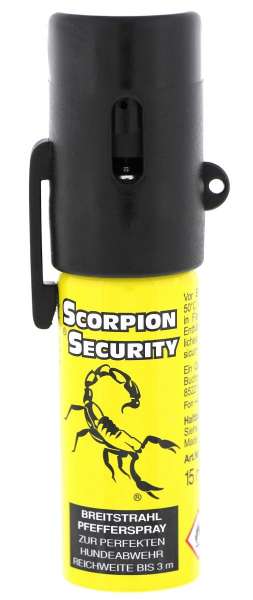 15 ml Pfefferspray Scorpion Breitsrahl "Cone" (gelb) Reichweite ca. 3 m