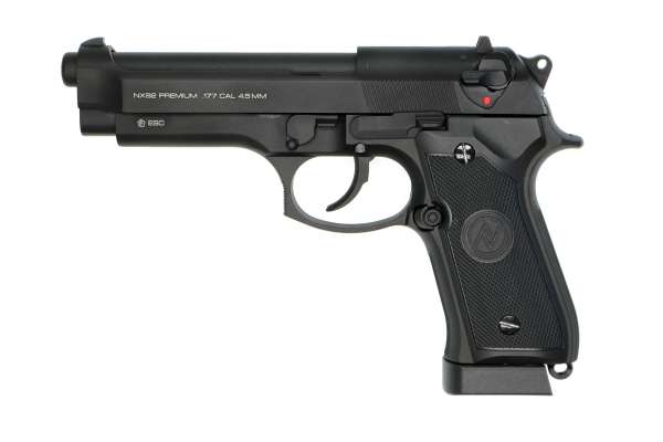 NxWerks NX92 Premium Classic CO2-Luftpistole Kal. 4,5mm Stahl-BB Blowback Metallschlitten schwarz (Foto 1)