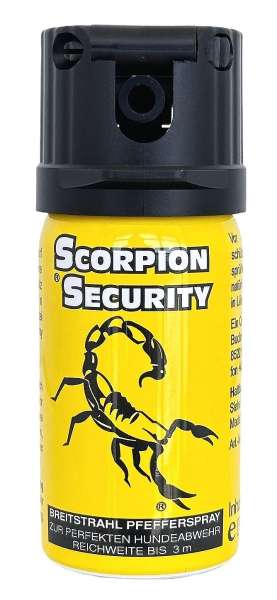 40 ml Pfefferspray Scorpion Security "Cone" Breitstrahl (gelb) Reichweite ca. 3 m
