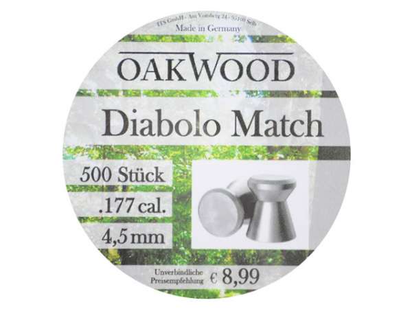 Oakwood Match Diabolo 500 St. 4,5mm (.177)