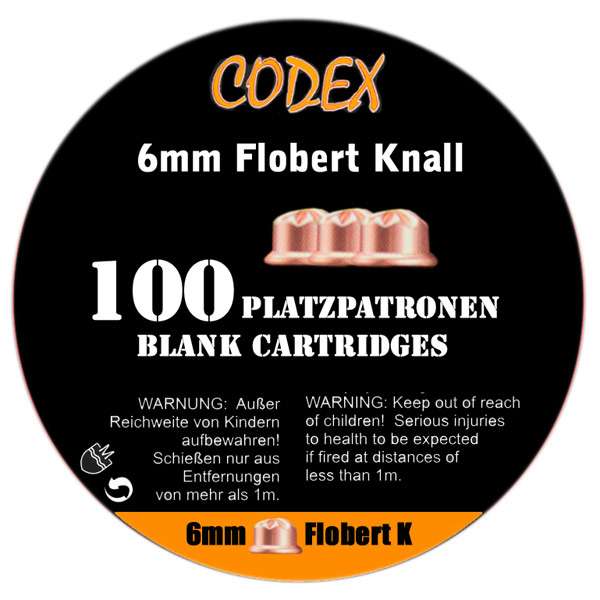 Platzpatronen Codex Kaliber 6 mm Flobert, 100 Stk.