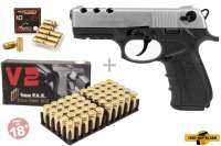 Schreckschuss Set: Zoraki 4918 Chrom matt + 50 Platz- / + 10 Pfefferpatronen 9mm R.K. Schreckschuss Set: Zoraki 4918 Chrom matt + 50 Platz- / + 10 Pfefferpatronen 9mm R.K.