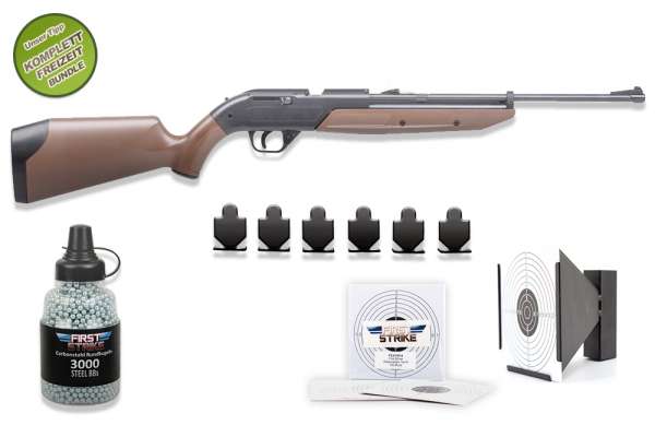 Luftgewehr Komplett Set: Crosman Luftgewehr Pumpmaster 760 Schwarz, Kugelfangkasten & Zubehör