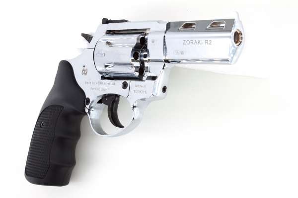 Schreckschuss Set: Zoraki Revolver R1 2,5 Zoll Chrom + 50 Platz- / + 10 Pfefferpatron