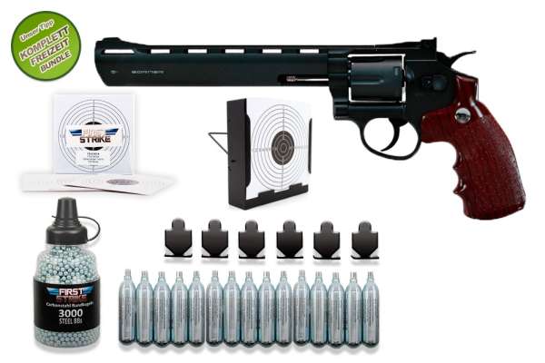 Co² Pistole Komplettset: CO2 Revolver Borner Super Sport 703 – Hochwertiger Revolver im Kaliber 4,5