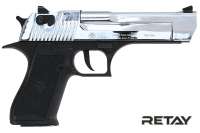 Vorschau: RETAY Big Fifty Schreckschuss Pistole 9 mm P.A.K Vollmetallausführung Chrome-Finish Vorschau: RETAY Big Fifty Schreckschuss Pistole 9 mm P.A.K Vollmetallausführung Chrome-Finish
