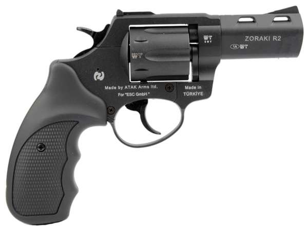 Schreckschuss Set: Zoraki Revolver R2 3 Zoll Schwarz + 50 Platz- / + 10 Pfefferpatron