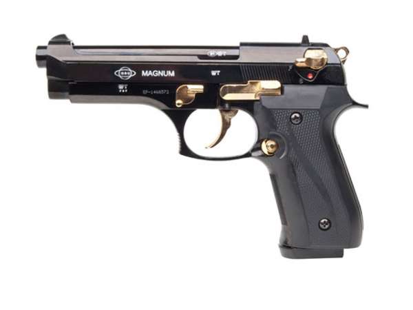 GSG Magnum Schreckschusspistole / Gaspistole, schwarz-gold