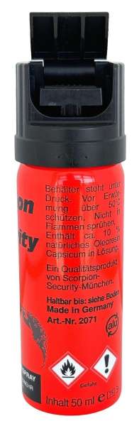 50 ml Pfefferspray Scorpion Security "Stream" Weitstrahl (rot) Reichweite ca. 6 m