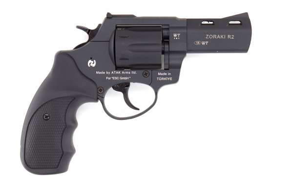 Schreckschuss Set: Zoraki Revolver R2 3 Zoll Schwarz + 50 Platz- / + 10 Pfefferpatron